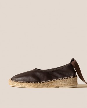 Hereu Caprala Elasticated High Cut Wedge Kadın Espadril Ayakkabı Koyu Kahverengi | Türkiye-41HEANDYM