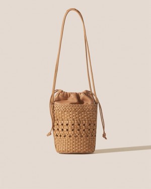 Hereu Palau Hand-braided Mini Bucket Kadın Çapraz Çanta Kahverengi | Türkiye-74PCKIHMJ