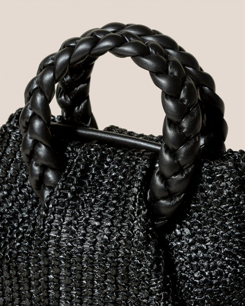 Hereu Bombon M Raffia Plaited-handle Raffia Kadın Çapraz Çanta Siyah | Türkiye-56BUPCRWI