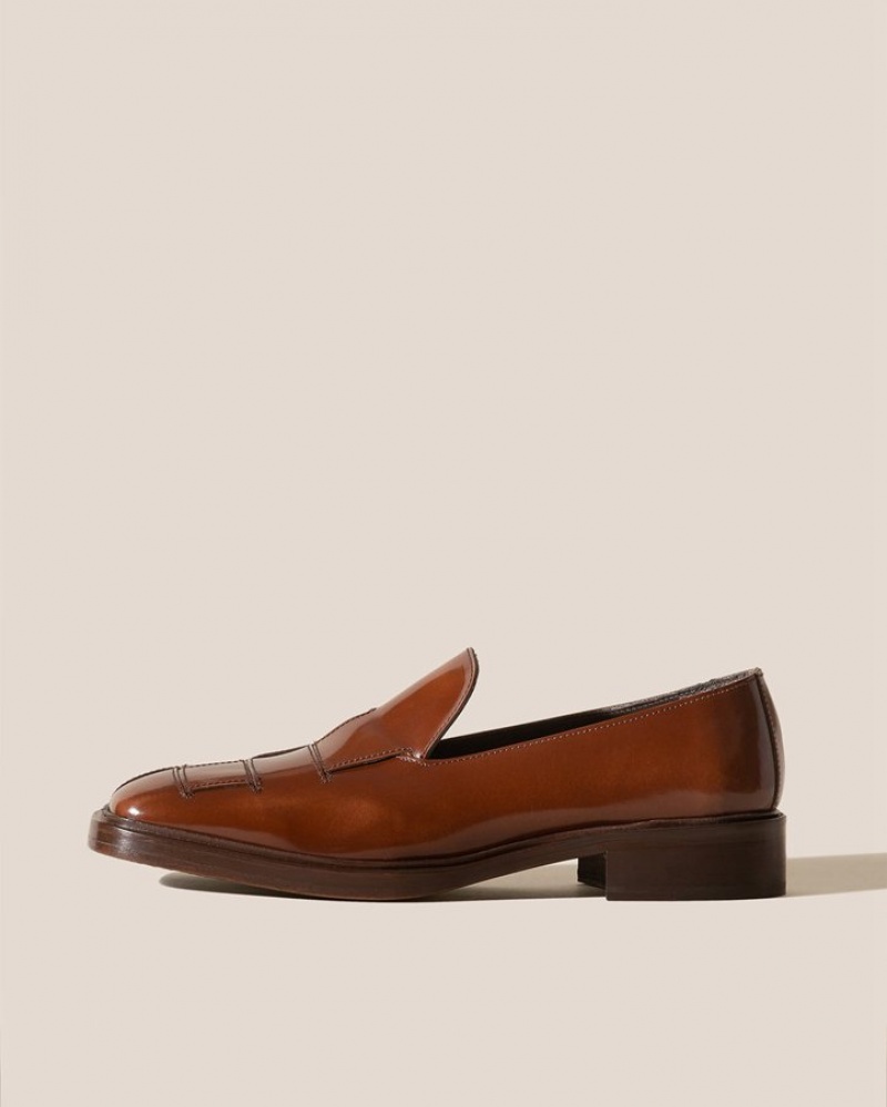 Hereu Guera Polished Interwoven Slip-on Erkek Makosen Kahverengi | Türkiye-36JTQLGYV