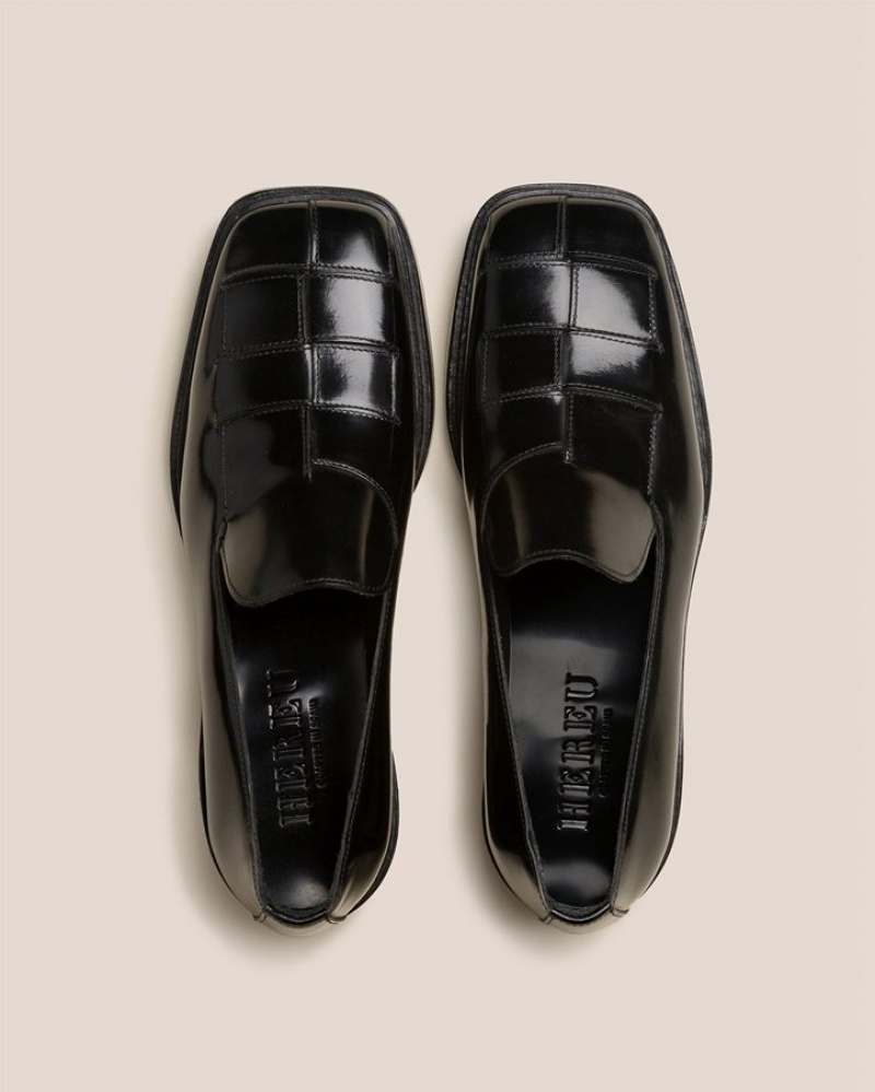 Hereu Guera Polished Interwoven Slip-on Kadın Makosen Siyah | Türkiye-17EWKSFRG