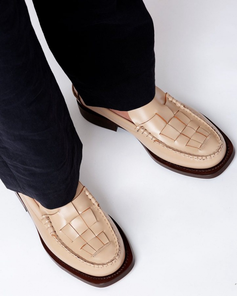 Hereu Nombela Interwoven Detail Slip-on Erkek Makosen Bej Rengi | Türkiye-56QLZHUXV