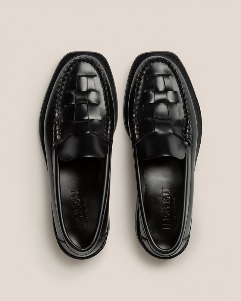 Hereu Nombela Interwoven Detail Slip-on Erkek Makosen Siyah | Türkiye-76CPIGRKY