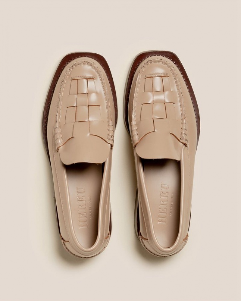 Hereu Nombela Interwoven Detail Slip-on Kadın Makosen Bej Rengi | Türkiye-37BEGXRML