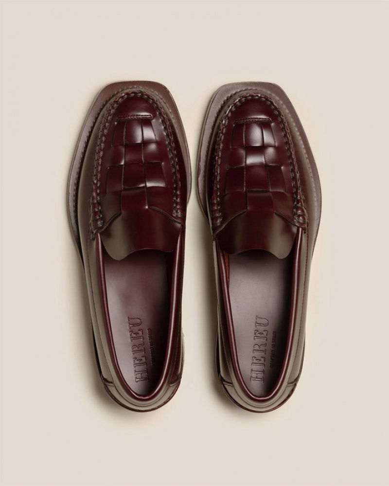 Hereu Nombela Interwoven Detail Slip-on Kadın Makosen Bordo | Türkiye-20VUWLGFK