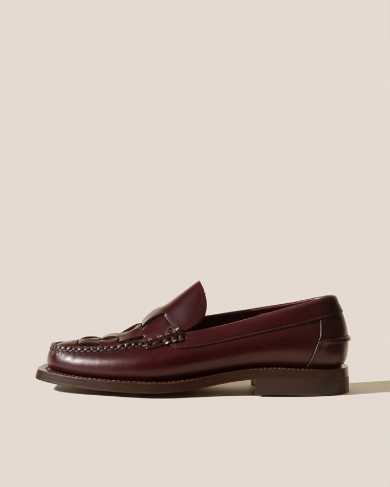 Hereu Nombela Interwoven Detail Slip-on Kadın Makosen Bordo | Türkiye-20VUWLGFK