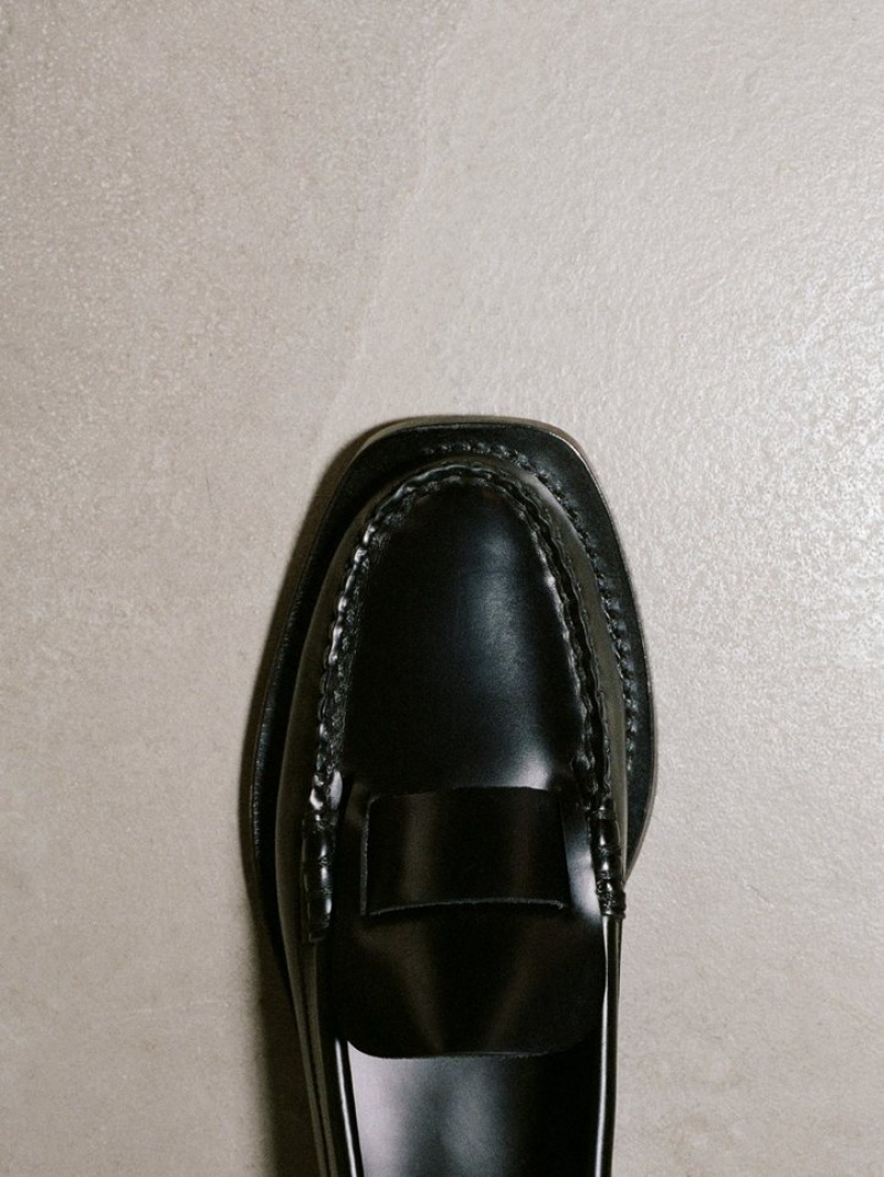 Hereu Sineu Interlaced-detail Slip-on Erkek Makosen Siyah | Türkiye-82WSJEPNX