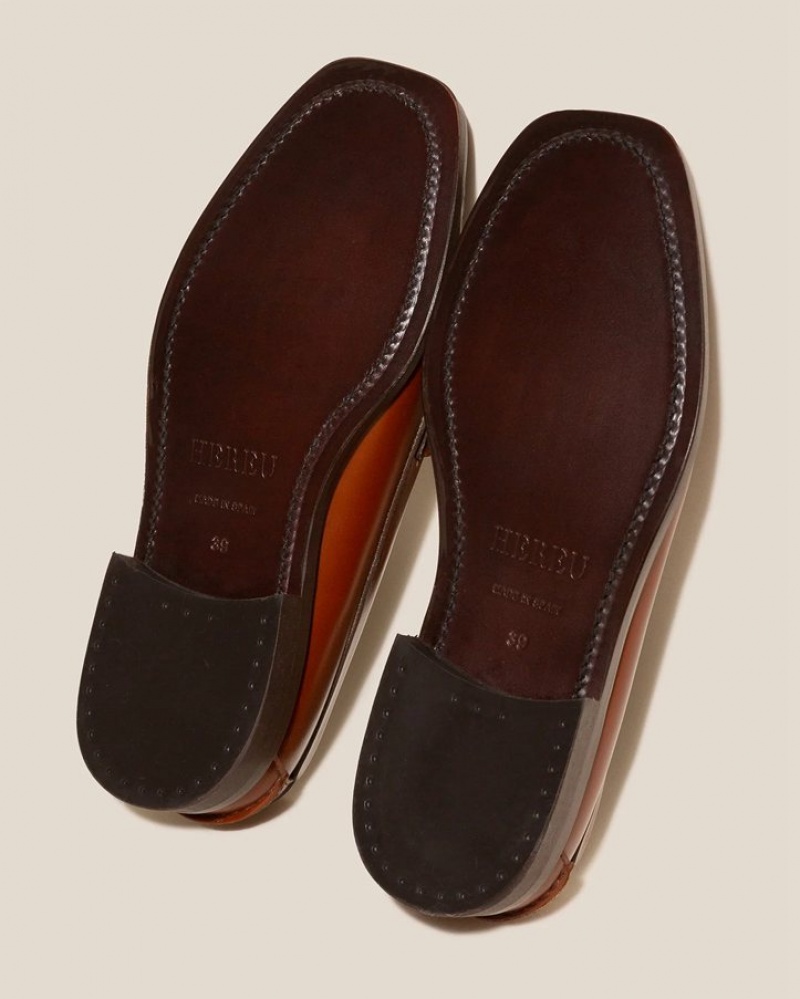 Hereu Sineu Interlaced-detail Slip-on Kadın Makosen Koyu Kahverengi | Türkiye-59TKDSCUN